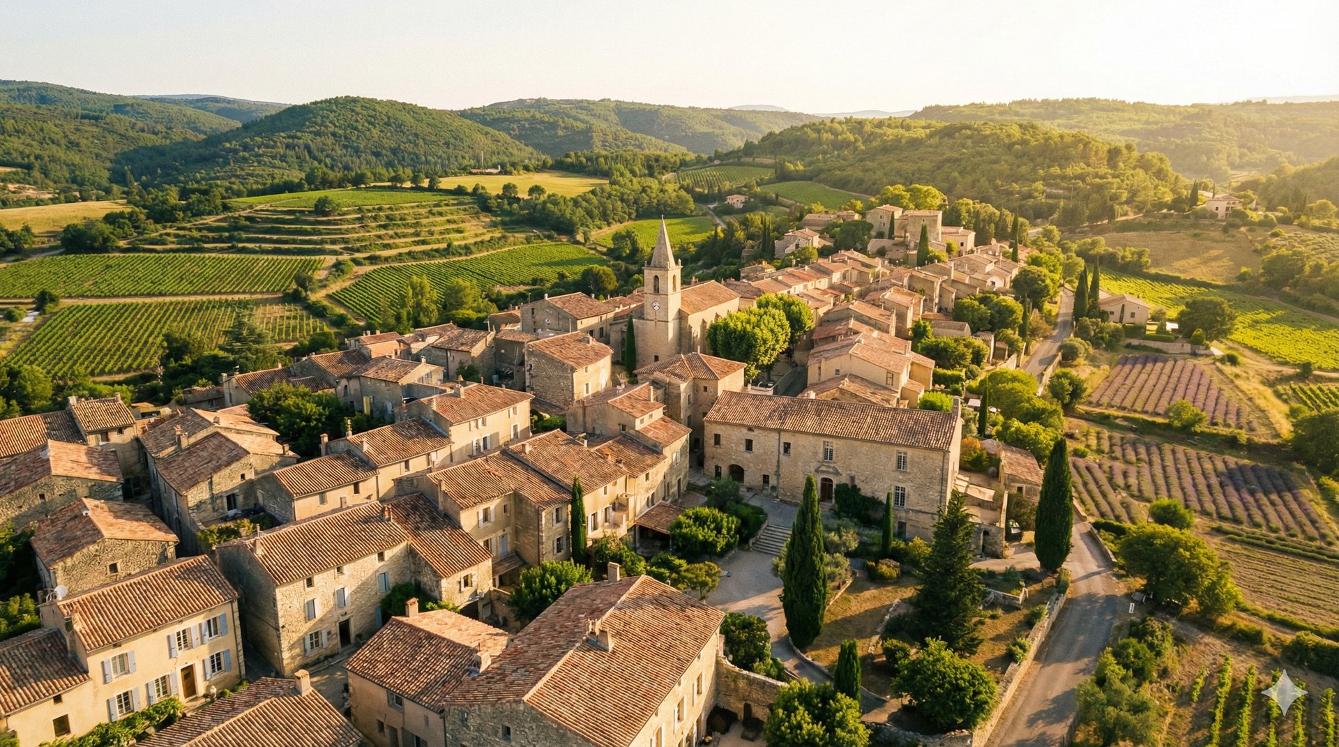 Village rural français - vue aérienne